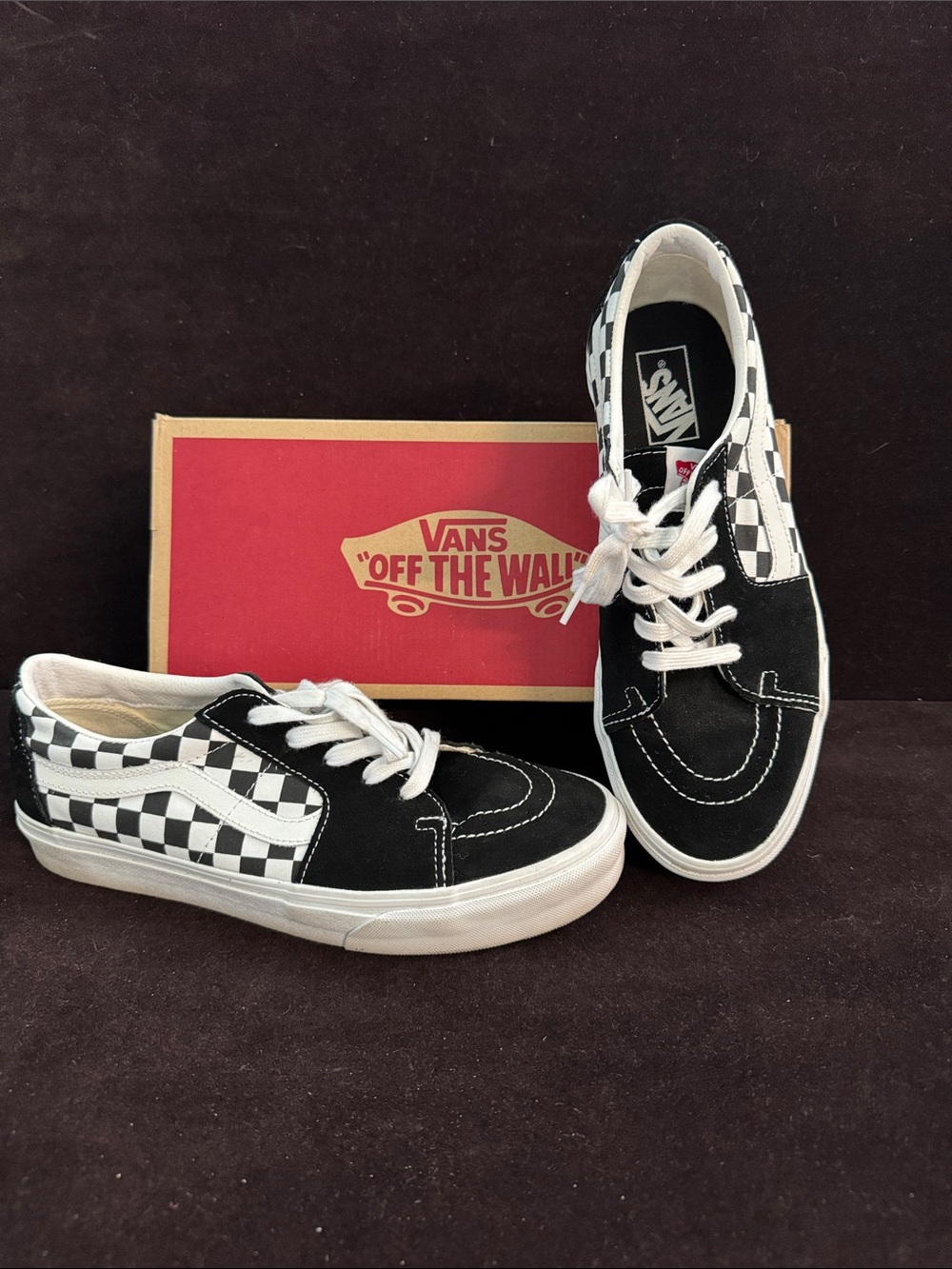 Vans Sk8-Low Checkerboard Black White - Men's Size 10 / Women's 11.5 with box